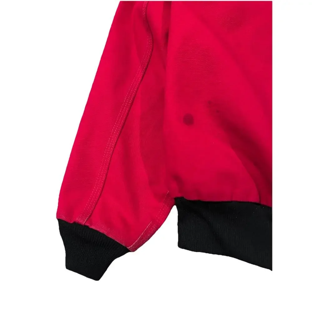 Vintage 90s Carhartt JR100 Red Hooded Thermal Canvas Duck Jacket Men’s Large - Picture 11 of 16